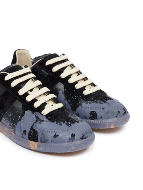 Maison Margiela Replica Paint leather sneakers - Black