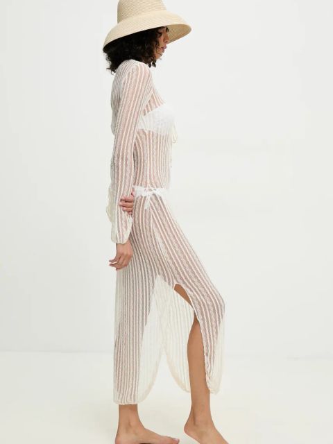 Answear.LAB sukienka plażowa kolor beżowy