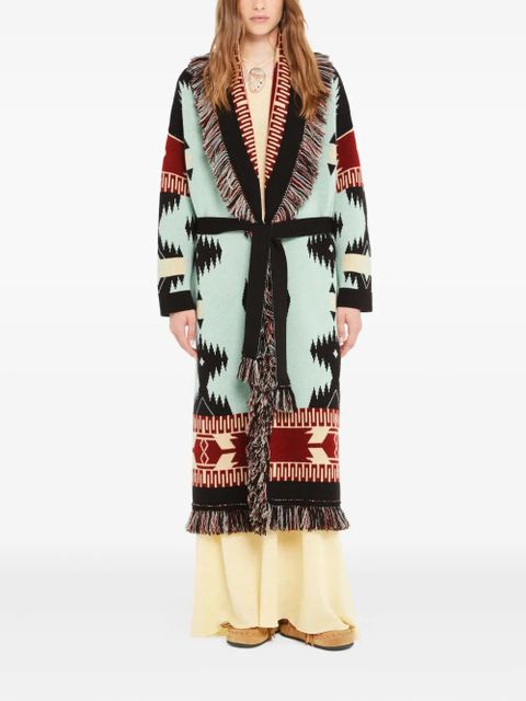Alanui Icon jacquard fringed cardi-coat - Blue - zdjęcie produktu nr 2
