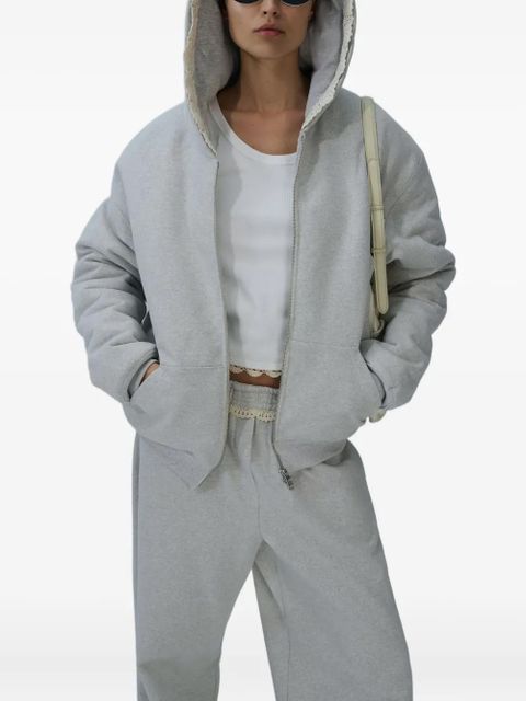 Magda Butrym lace-trimmed hoodie - Grey