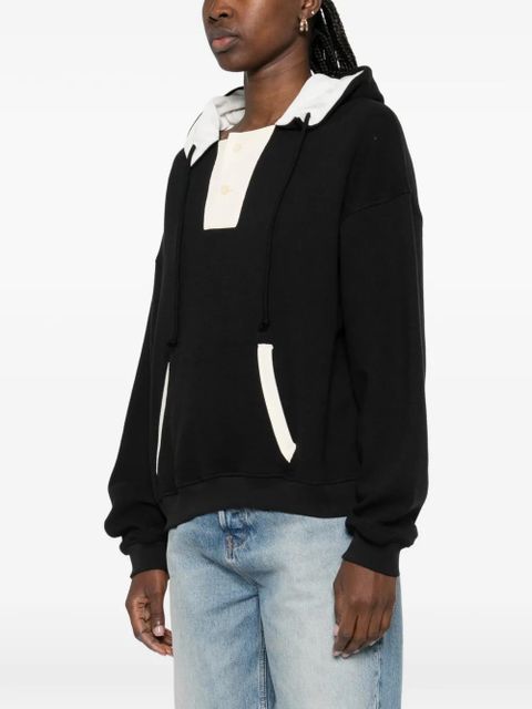 Aya Muse button-fastening hoodie - Black
