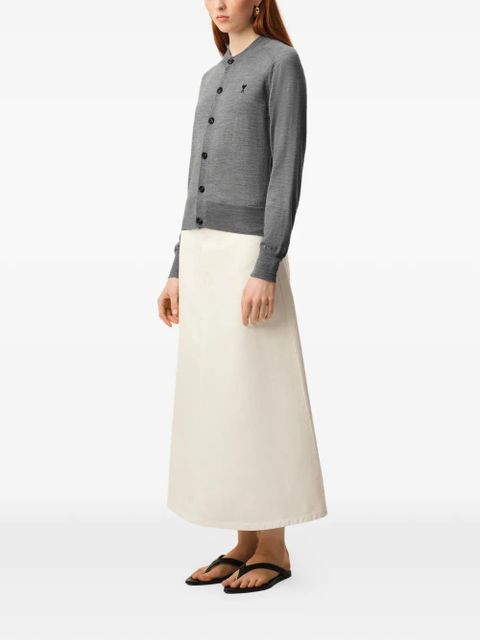 AMI Paris Ami De Coeur crew-neck cardigan - Grey