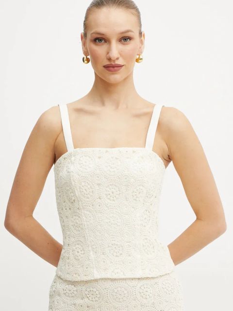 Marella top KRISTIN damska kolor beżowy gładka 2513161122200