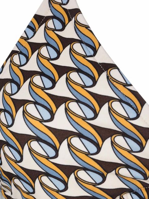 Tory Burch wave-print bikini top - Neutrals