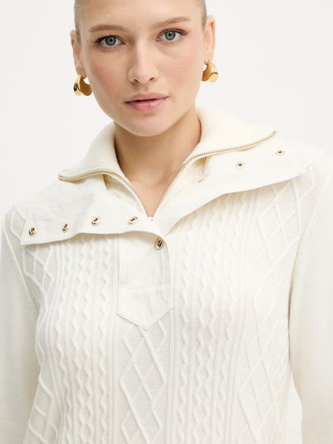 Liu Jo sweter damski kolor beżowy lekki TF5039.MS75L