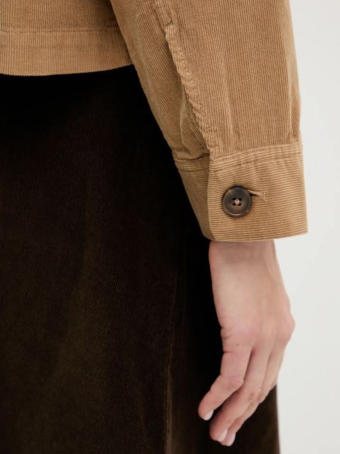 United Colors of Benetton koszula sztruksowa kolor brązowy regular z kołnierzykiem klasycznym 294BDN091