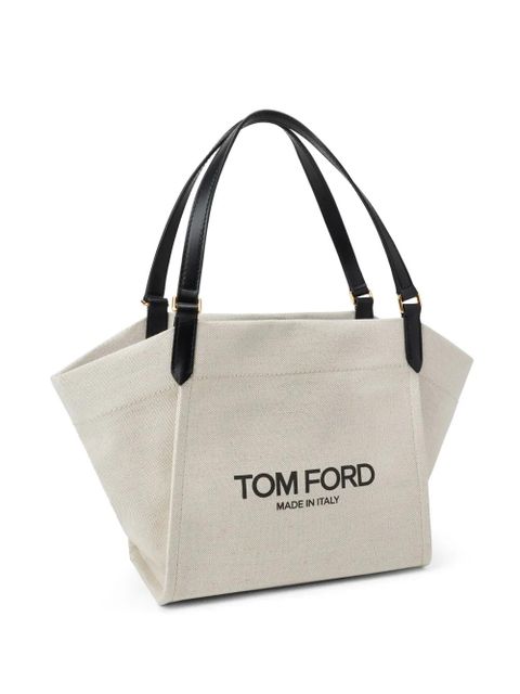 TOM FORD medium Amalfi canvas tote bag - Neutrals