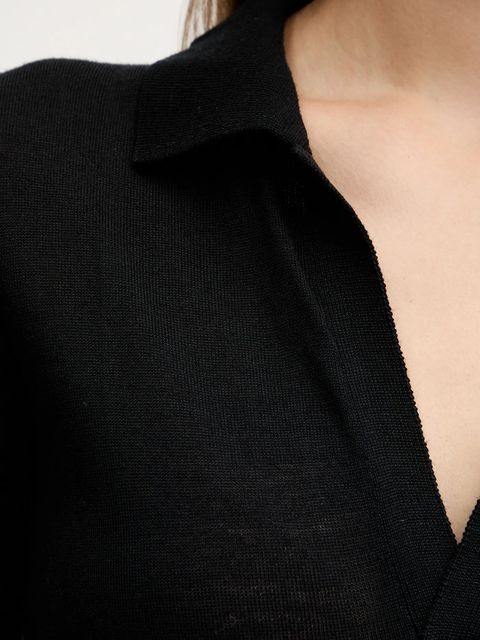 Simona Corsellini polo wełniane damski kolor czarny A25CPMGE0501