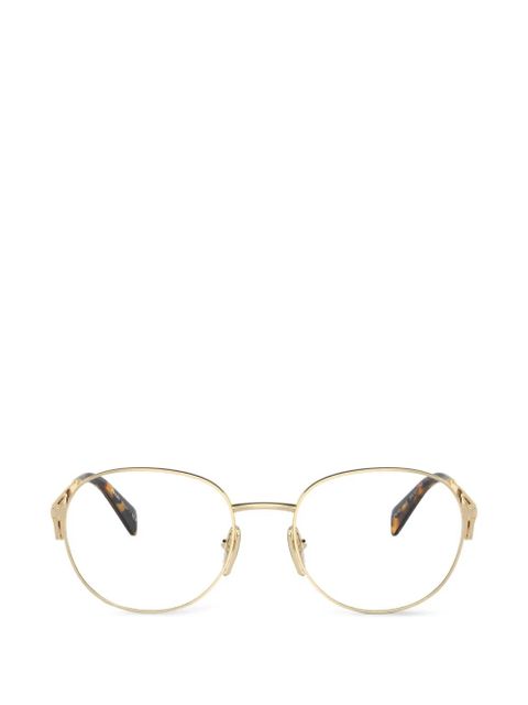 Prada Eyewear triangle-logo glasses - Gold - zdjęcie produktu nr 1