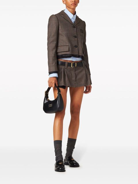 Miu Miu check-pattern wool jacket - Brown
