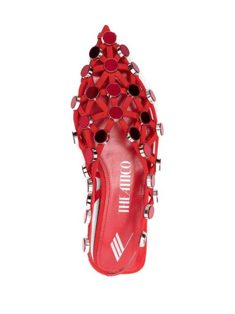 The Attico Grid ballet flats - Red