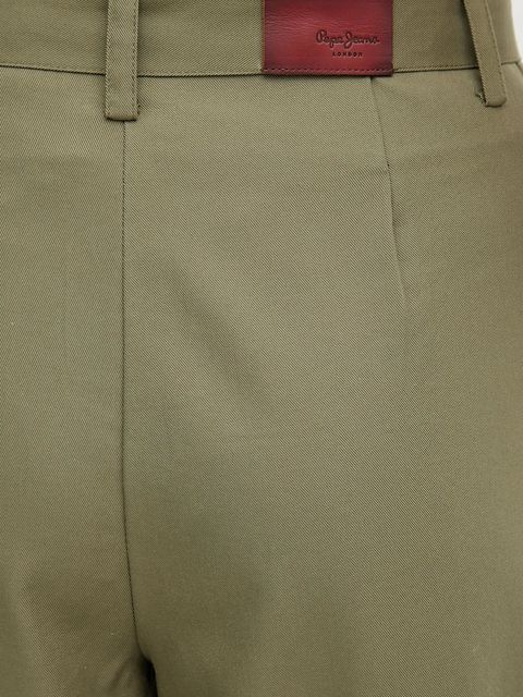 Pepe Jeans spodnie damskie kolor zielony fason cargo high waist PL2100016