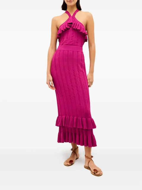 Marie Oliver ribbed ruffled skirt - Pink - zdjęcie produktu nr 2