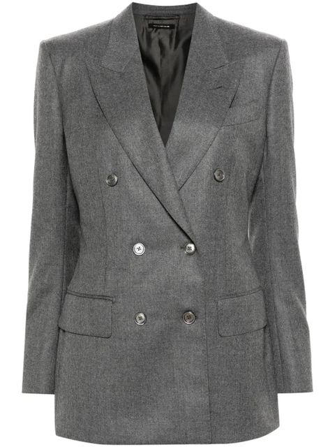 TOM FORD mélange double-breasted blazer - Grey - zdjęcie produktu nr 1