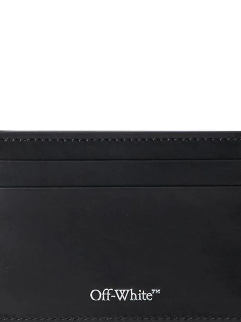Off-White Diagonal leather card holder - Black