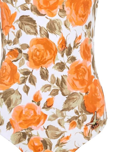 Chloé rose-print swimsuit - Orange - zdjęcie produktu nr 2