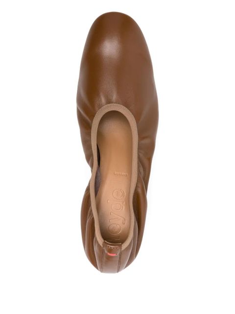 Aeyde 45mm elastic-panel block-heel pumps - Brown