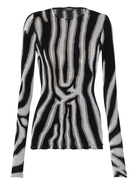 Balmain zebra-print top - Black - zdjęcie produktu nr 1