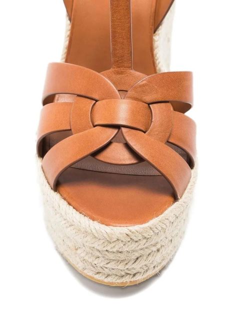 Saint Laurent strap buckle-detail espadrilles - Brown