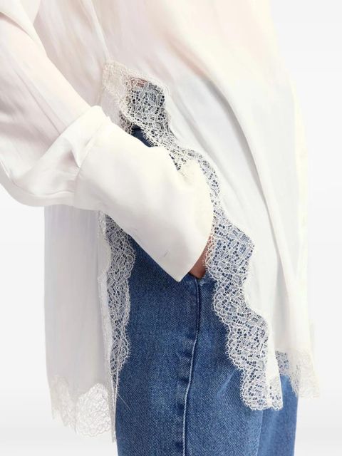 16Arlington Fiorella lace-trim shirt - White