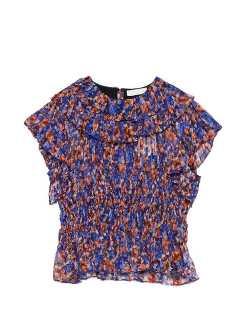Ulla Johnson Athene ruffled floral-pattern blouse - Blue - zdjęcie produktu nr 1
