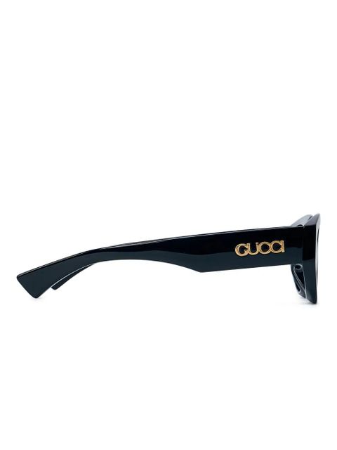 Gucci Eyewear logo-hardware rectangle-frame sunglasses - Black - zdjęcie produktu nr 2