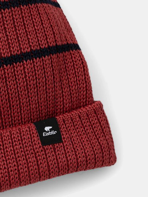 Eisbar czapka z dodatkiem wełny Reni Striped OS MÜ kolor czerwony E31017 - zdjęcie produktu nr 2