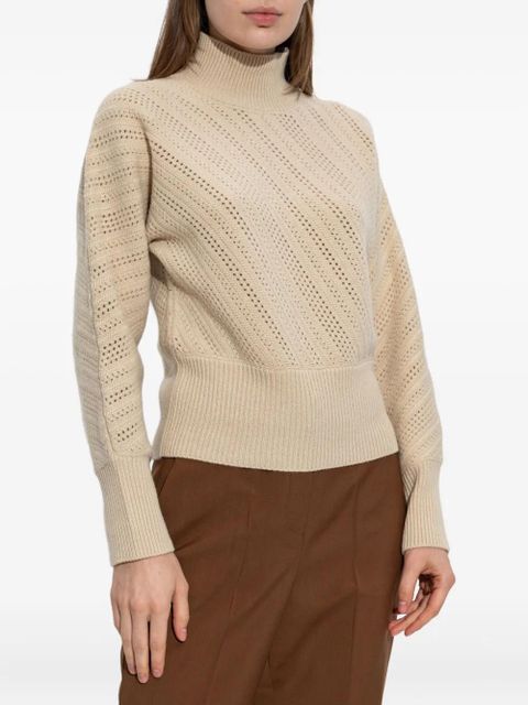 FENDI high-neck pointelle-knit sweater - Neutrals