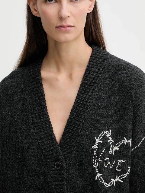 ZADIG&VOLTAIRE kardigan wełniany damski kolor szary lekki KWCA01667