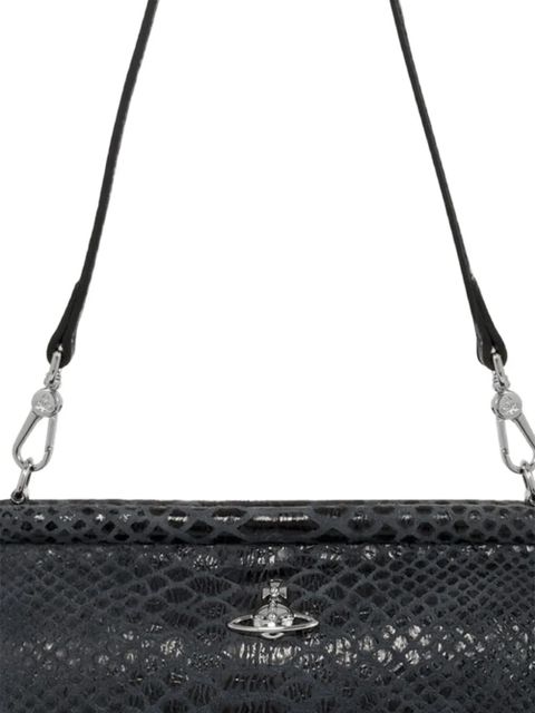 Vivienne Westwood Orb snake-effect shoulder bag - Black - zdjęcie produktu nr 2