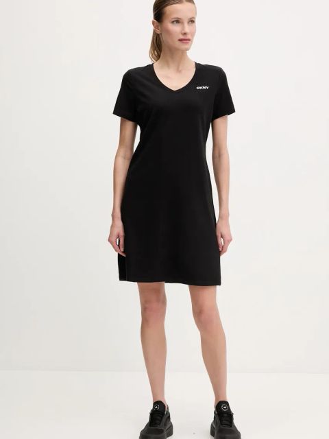 Dkny sukienka kolor czarny mini prosta DP5D4902