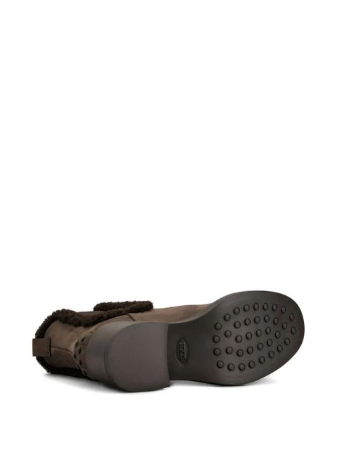 Tod's faux-fur trim Chelsea boots - Brown