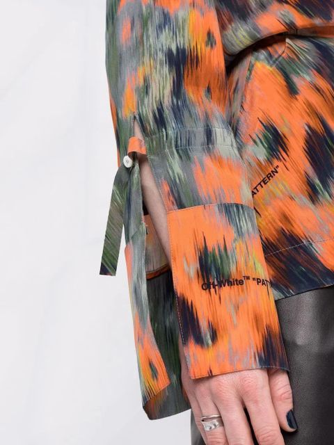 Off-White graphic-print silk blouse - Green