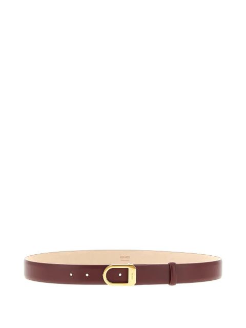 KHAITE smooth saddle leather belt - Brown