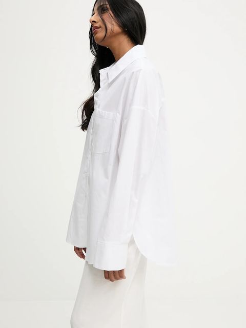 Answear.LAB koszula bawełniana damska kolor biały relaxed z kołnierzykiem klasycznym