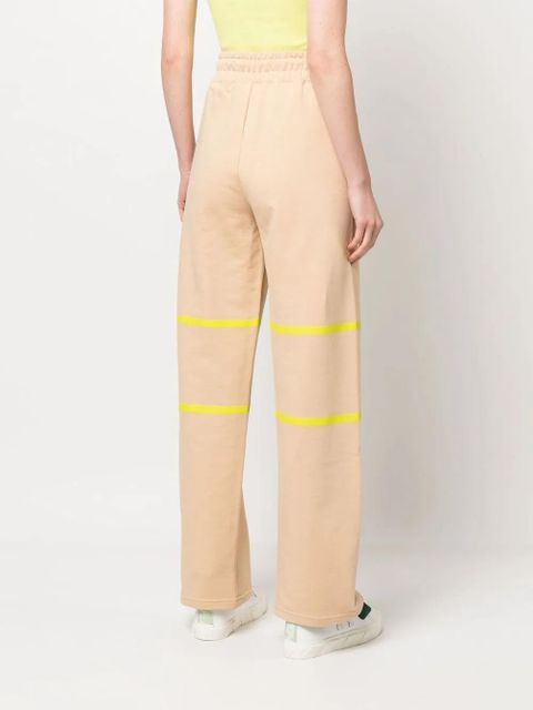 GCDS stripe-detail cotton sweatpants - Brown