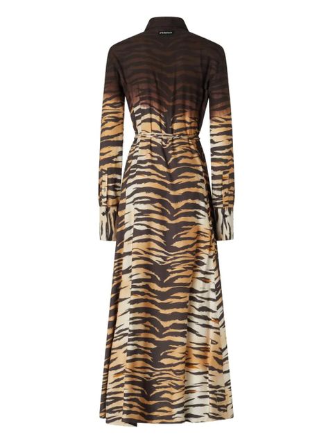 PINKO tie-waist tiger-print dress - Brown - zdjęcie produktu nr 2