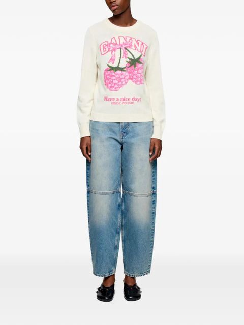 GANNI raspberry-detail sweater - Neutrals - zdjęcie produktu nr 2