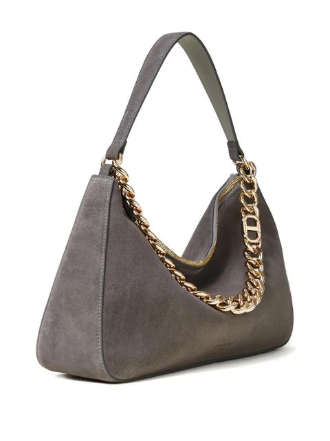 TWINSET chain-embellished suede shoulder bag - Grey