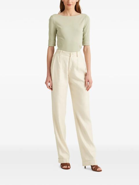 Lauren Ralph Lauren cuffed boat-neck top - Green - zdjęcie produktu nr 2
