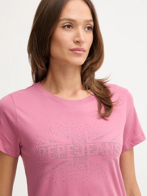 Pepe Jeans t-shirt bawełniany damski kolor różowy PL5000026