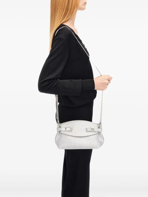 Ferragamo Hug crystal-embellished clutch bag - Grey