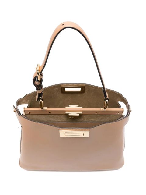 FENDI turnlock handle tote bag - Brown