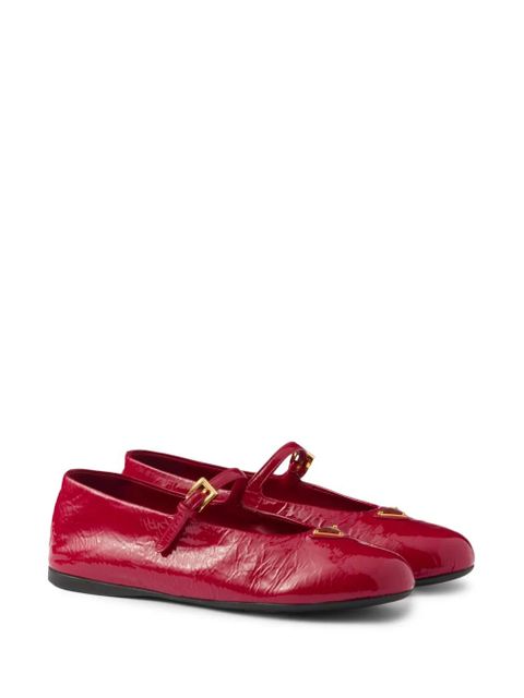 Prada leather ballerina shoes - Red - zdjęcie produktu nr 2