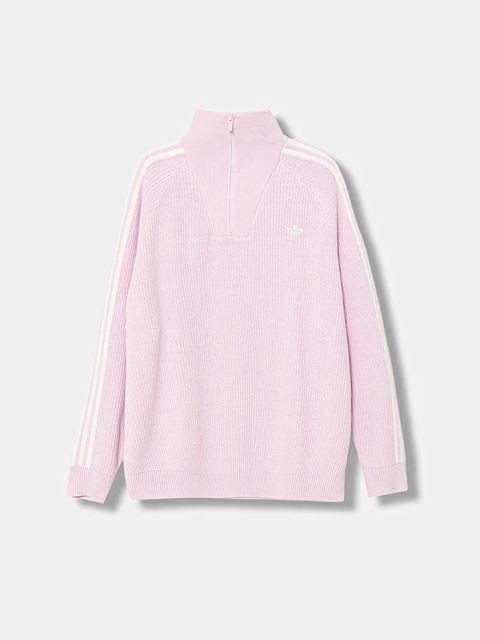 adidas Originals sweter Funnel damska kolor różowy z półgolfem KS7785 - zdjęcie produktu nr 1