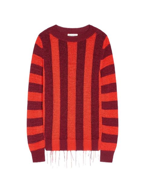 DRIES VAN NOTEN intarsia-stripes sweater - Red - zdjęcie produktu nr 1