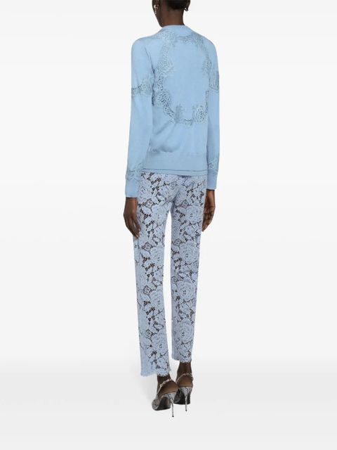Dolce & Gabbana DNA lace embroidery detailing cardigan - Blue