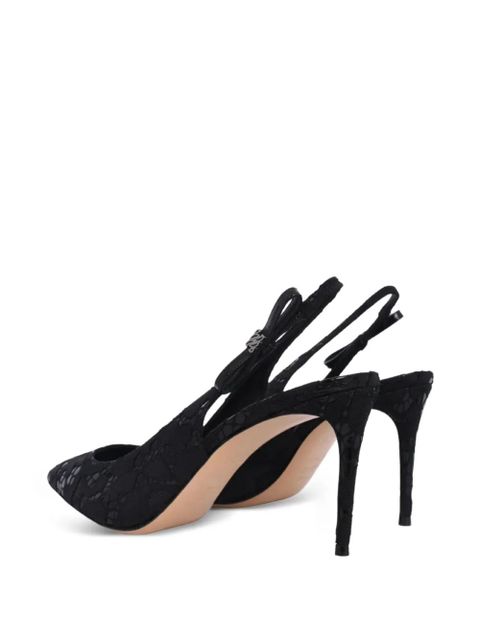 Casadei Chanel Liber Tiff lace slingback pumps - Black