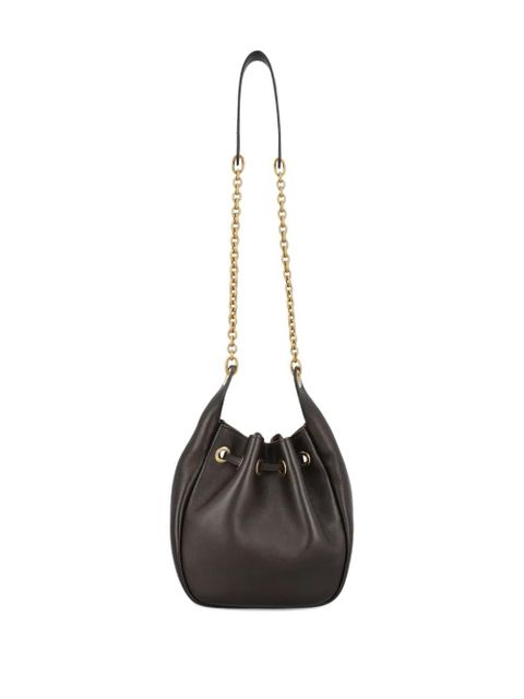 Saint Laurent Paris drawstring chain bucket bag - Brown