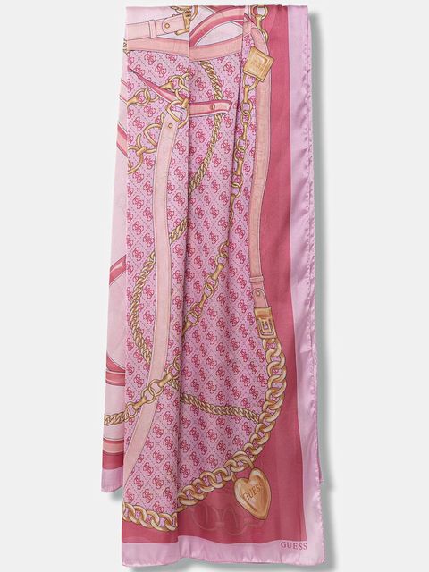 Guess szal MERIDIAN damski kolor różowy wzorzysty AW5339 POL03 - zdjęcie produktu nr 1